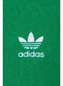 Mikina adidas Originals 3-Stripes Hoodie OS dámská, zelená barva, s kapucí, s aplikací, IN8398