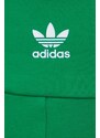 Kraťasy adidas Originals dámské, zelená barva, s aplikací, high waist