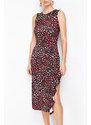 Trendyol Multi-Colored Fitted/Fitted Animal Print Flexible Knitted Maxi Dress