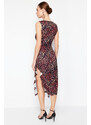 Trendyol Multi-Colored Fitted/Fitted Animal Print Flexible Knitted Maxi Dress