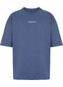 Trendyol Indigo Oversize 100% Cotton Embroidered Text T-Shirt
