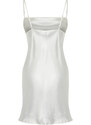 Trendyol Bridal White Removable and Adjustable Pearl Strap Detail Satin Woven Nightgown