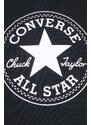 Dětská mikina Converse černá barva, s kapucí, s potiskem
