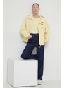 Bunda Tommy Jeans dámská, žlutá barva, přechodná
