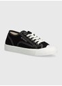 Tenisky Tommy Jeans TJW FOXING SNEAKER CANVAS dámské, černá barva, EN0EN02588