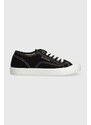 Tenisky Tommy Jeans TJW FOXING SNEAKER CANVAS dámské, černá barva, EN0EN02588