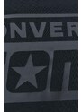 Bavlněné tričko s dlouhým rukávem Converse černá barva, s potiskem