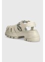 Kožené sandály Tommy Jeans TJW FISHERMAN SANDAL dámské, béžová barva, EN0EN02542