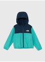 Dětská bunda The North Face NEVER STOP HOODED WINDWALL JACKET zelená barva