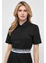 Bavlněné šaty Karl Lagerfeld černá barva, mini