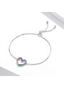 Linda's Jewelry Stříbrný náramek Duhové srdce Ag 925/1000 INR256