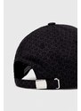 Bavlněná baseballová čepice Calvin Klein černá barva, s aplikací