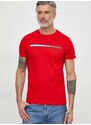 Bavlněné tričko Tommy Jeans červená barva, s potiskem