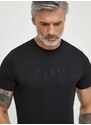 Bavlněné tričko Guess PIMA černá barva, s aplikací, M2BP47 K7HD0
