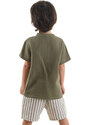 Denokids Baby Boy Green Muslin Shorts Shirt Suit