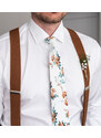 BUBIBUBI Bílá kravata Caramel Bloom
