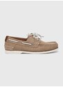 Semišové mokasíny Tommy Hilfiger TH BOAT SHOE CORE SUEDE pánské, béžová barva, FM0FM04505