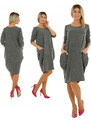 Fashionweek Dámské šaty volné bavlněné oversize šaty s kapsami OVERSIZED MF853