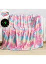 Svítící mikroplyšová deka barevná Jednorožec 130x150cm