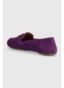 Semišové mokasíny Geox D PALMARIA dámské, fialová barva, na plochém podpatku, D45MUJ 00021 C8000
