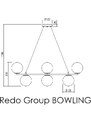 Světla a lustry REDO GROUP Černý lustr na lanku Redo 01-3160 BOWLING / 8 x E14