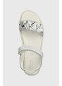 Dětské kožené sandály Primigi stříbrná barva