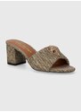 Pantofle Kurt Geiger London Kensington Block Mule dámské, zlatá barva, na podpatku, 9787540609