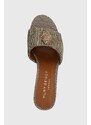 Pantofle Kurt Geiger London Kensington Block Mule dámské, zlatá barva, na podpatku, 9787540609