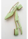LuviShoes 66 Women's Pistachio Skin Heeled Sandals