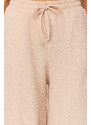 Trendyol Beige Textured Crispy Carrot/Shalwar Cut Knitted Trousers