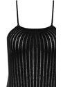 Trendyol Black Fitted Maxi Knitted Decollete Decollete Knit Effect Beach Dress