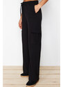 Trendyol Black Cargo Pocket Detail Regular/Straight Cut Trousers