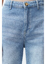 Trendyol Blue Pocket Detailed High Waist Wide Leg Jeans