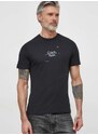 Bavlněné tričko Calvin Klein černá barva, s potiskem