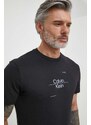 Bavlněné tričko Calvin Klein černá barva, s potiskem
