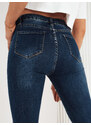 BASIC Tmavě modré džíny s potisky ROGUE Denim vzor