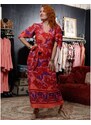Blancheporte Dlouhé šaty s potiskem Marylin Feltz červená/fialová 36