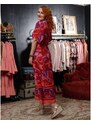 Blancheporte Dlouhé šaty s potiskem Marylin Feltz červená/fialová 36