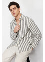 Trendyol Antacid Regular Fit Striped Shirt