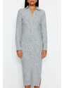 Trendyol Gray Maxi Knitwear Knit Detailed Dress