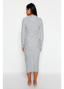 Trendyol Gray Maxi Knitwear Knit Detailed Dress