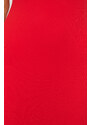 Trendyol Red Fitted Square Neck Ribbed Flexible Knitted Maxi Dress