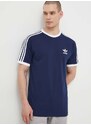 Bavlněné tričko adidas Originals Adicolor Classics 3-Stripes tmavomodrá barva, IA4850