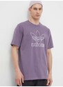 Bavlněné tričko adidas Originals Trefoil Tee fialová barva, s aplikací, IR7992