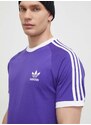 Bavlněné tričko adidas Originals 3-Stripes Tee fialová barva, s aplikací, IM9394