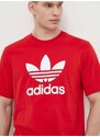 Bavlněné tričko adidas Originals Trefoil červená barva, s potiskem, IR8009