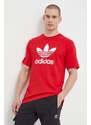 Bavlněné tričko adidas Originals Trefoil červená barva, s potiskem, IR8009