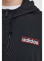 Mikina adidas Originals Adibreak Full-Zip Hoodie pánská, černá barva, s kapucí, vzorovaná, IM8209