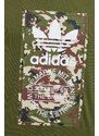 Bavlněné tričko adidas Originals zelená barva, s potiskem, IS0248