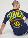 Bavlněné tričko adidas Originals tmavomodrá barva, s potiskem, IS0184